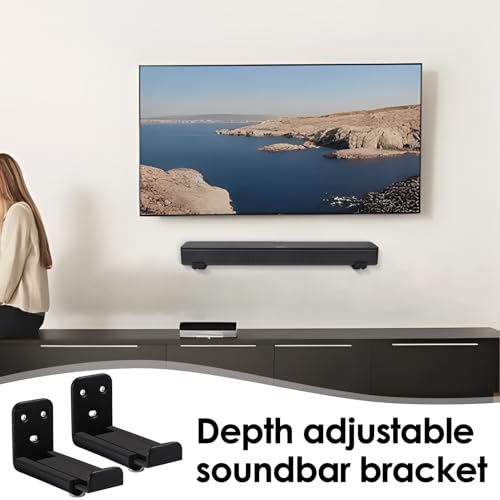 Soporte de pared para barra de sonido ajustable debajo de la TV anticaídas 3