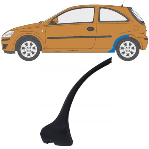 Moulure latérale sur aile arrière pour Opel Corsa C 2000-2010 / Gauche