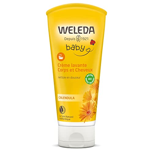 WELEDA - Crème Lavante Corps et Cheveux Weleda Baby - Crème de Douche pour Bébés et Enfants - Tube de 200 ml