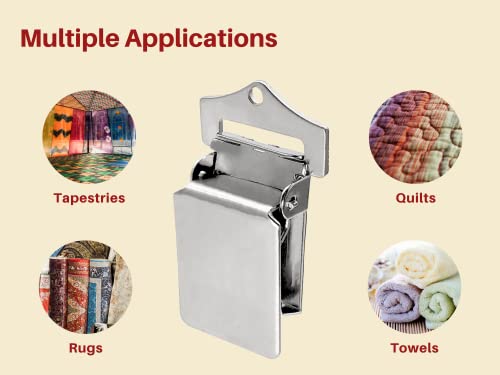 Image of Animal Hide Wall Clips - Rug Grippers /Hangers (Chrome)
