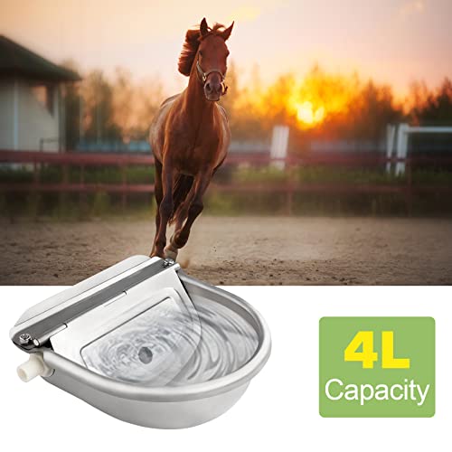 Automatic Waterer Bowl Stainless Steel Drinking Water Bowl Dispenser With Float Valve For Horse Cattle Goat Sheep Dog #TOP3