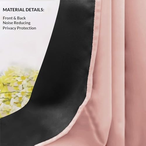 Image of HOMEMONDE Blackout Curtains 10 Feet Long - Heavy Polyester 90% Room Darkening Curtains with Black Backing, Room Privacy and Top Style Rod Pocket Panels Pack of 2 - (120 Inch, Solid Pink)