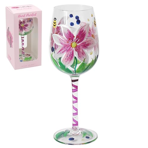 Lesser & Pavey Lynsey Johnstone Pink Lilies Wine Glass for Home Kitchen, Restaurant & Parties, 8.5 cm (width) x 22.5 cm (height) - Image 3
