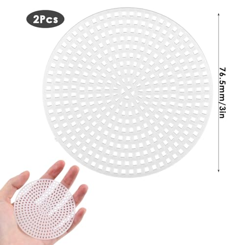 Image of FOCCTS 3Inch Plastic Canvas Sheets Plastic Mesh Sheet Plastic Cross Stitch Canvas, Circle Round Needlepoint Embroidery Canvas, White Canvas Mesh for DIY Mesh(2pcs)