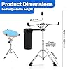 Eidoct Drum Stand with Sticks Holder - Double Braced Tripod Snare Stand for 25-35cm Drums & Pads | Adjustable Height 37-58cm, Lightweight & Foldable for Beginners & Stage Performance #1
