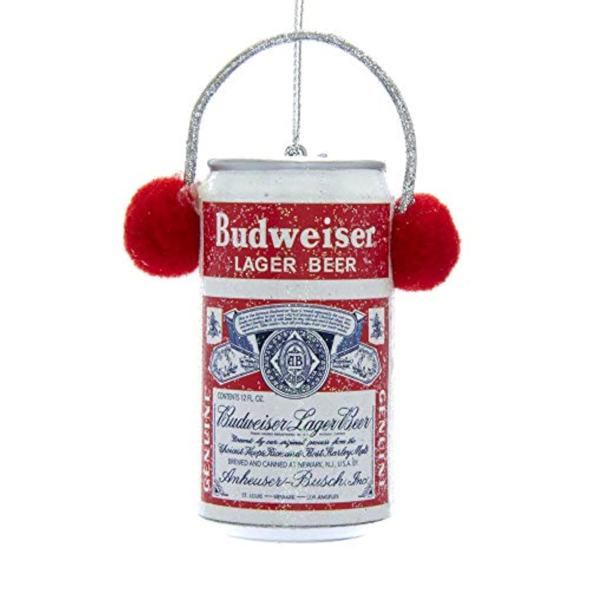 Budweiser Can with Ear Muffs Ornament