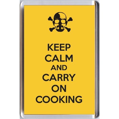 Imán para nevera con texto en inglés "Keep Calm and Carry On" de nuestra gama Keep Calm and Carry On. Una idea única de regalo de cumpleaños o Navidad para un fan de la serie de TV Breaking Bad