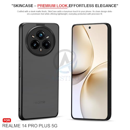 Image of AESTMO Realme 14 Pro Plus 5G Back Cover | 360 Protection | Matte Frosted Hard Back Translucent | Bumper Case for Realme 14 Pro Plus 5G (Smoke Black Matte PC+Black TPU Bumber)