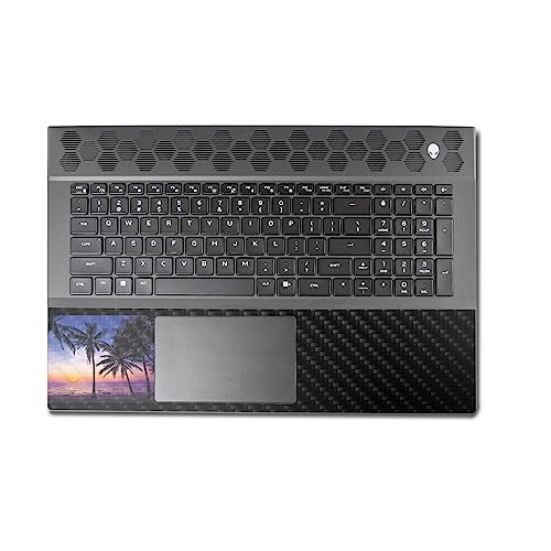 Image of MightySkins Carbon Fiber Skin Compatible with Alienware M18 R1 (2023) Full Wrap Kit - Palm Sunrise | Protective, Durable Textured Carbon Fiber Finish | Easy to Apply & Change Styles | Made in The USA