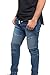 VICTORIOUS Men's Fashion Slim Fit Biker Denim Joggers Jeans JG873 - Indigo - Small - BB8H