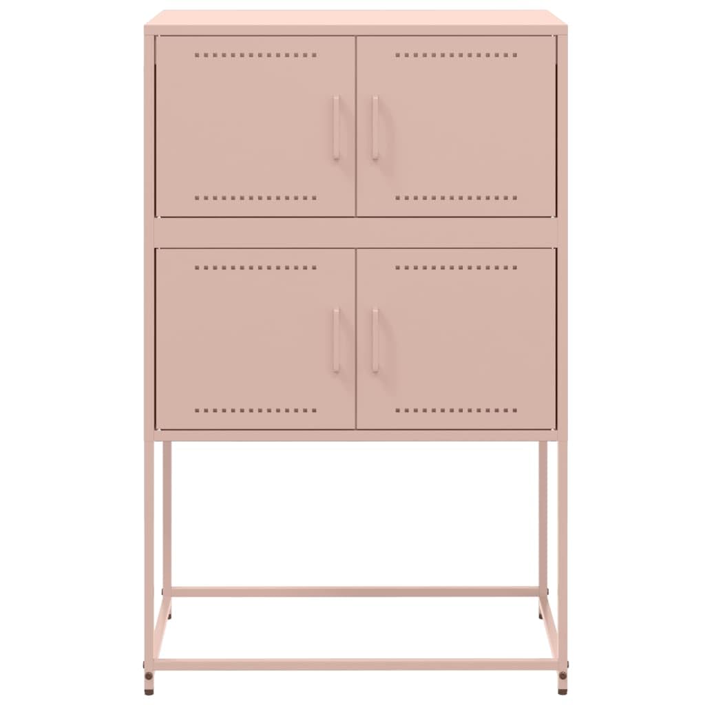 Homgoday Armoire de sol Mobilier de bureau, Buffet rose 68,5 x 38,5 x 107 cm en acier, meuble buffet, table de chevet, chambre à coucher, buffet pour chambre à coucher, modèle Model846483