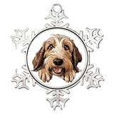 Peeking Dog Petit Basset Grifón Vendeen Marco plateado para árbol de Navidad, regalo redondo para perro, mamá, recuerdo decorativo, imágenes de animales, regalo coleccionable para decoraciones de