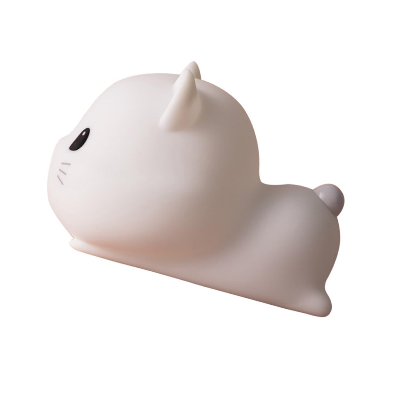 DOITOOL Luz Nocturna de Silicona para Dormitorio Diseño de Gato Adorable Luz de Dormir Control Táctil USB Pequeña para Mesilla de Noche