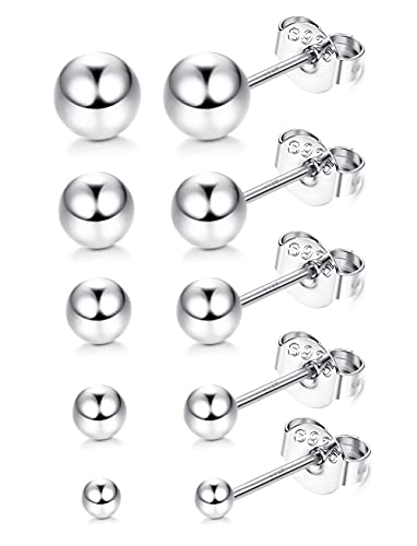 ●Orecchini classici●---Il design classico della sfera rotonda e della fibbia a farfalla non passerà mai di moda e l'orecchino a bottone è popolare tra donne, uomini, ragazze e ragazzi. orecchini a bottone in argento sterling sono perfetti per orecchini a lobo, orecchino trago, orecchini cartilaginei, gioielli piercing elica, gioielli piercing conchiglia, ecc. Questi orecchini in argento sono facili da aprire e chiudere, rendendolo facile da indossare su qualsiasi parte del corpo.