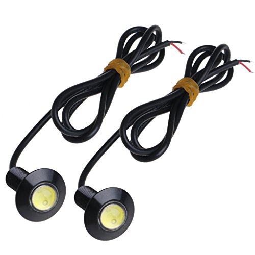 LOHONER 1 Pair Ultra Thin 23mm 12V Car LED DRL Daytime Running Light Eagle Eye Lamp