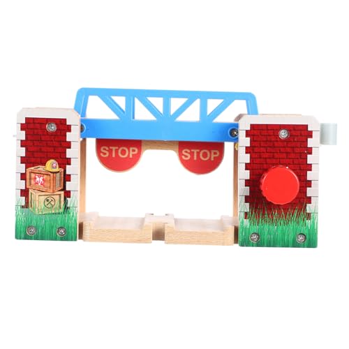CORHAD Train Tracks Lifting Bridge Wooden Railway Set Train Track Scene for Boys and Girls