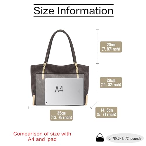 Image of FOXLOVER Large Capacity Tote Handbags for Women, Women's Top-handle Bags Fashion Shoulder Bags Purses Minimalist design