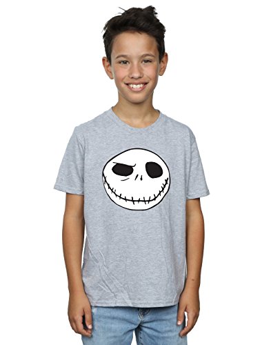 Image of Disney Boys Nightmare Before Christmas Jack's Big Face T-Shirt 5-6 Years Sport Grey