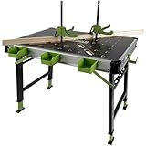 TRUTZHOLM Werkbank Multifunktionstisch Spanntisch 60 x 85 cm klappbar höhenverstellbar 73–90 cm Arbeitstisch mit Messskala, 450 Kg, 20mm Lochrastersystem, Werkzeugboxen, Schnellspannern