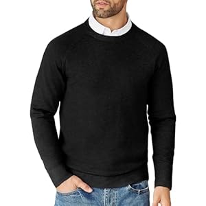 COOFANDY Men’s Crewneck Sweater Casual Dress Pullover Sweater Slim Fit Lightweight Long Sleeve Raglan Sweaters