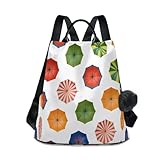 Loancwa Mochila de viaje impermeable con patrón de paraguas colorido de 17 L para viajes diarios de un día