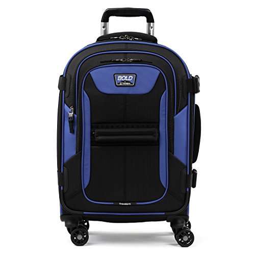 Image of Travelpro Bold Softside Expandable Carry on Spinner Luggage, Carry on 21-Inch, Blue /Black