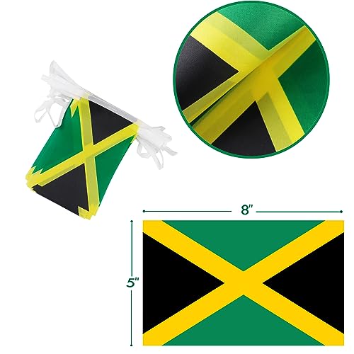 Image of Jamaica String Flag Pennant Banner - 38 Flags, 42 Feet Small Mini Jamaican Flags Bunting Banner for Country Decoration, School, Party, Sports Events