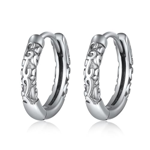 Pendientes de aro vikingos de plata para el día a día aros masculinos huggie