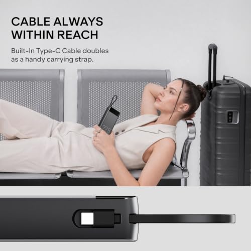 Image of boAt Apex PB400 with in-Built Type-C Cable; 20000 mAh 2-Way PD 22.5W Fast Charging Powerbank with Triple Output; Premium Finish; for Android, iPhone 17 /16 /Pro, Samsung, iPad (Noir Black)