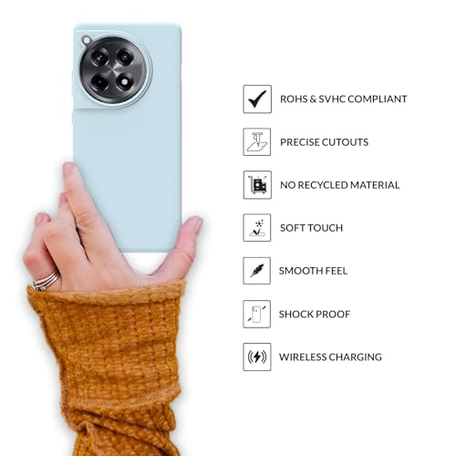 Image of SPRIG Compatible with Oneplus 12R Premium SilkTone Back Cover Drop Tested Shock Proof Mobile Case for Men, Women, Boys and Girls with Camera Protection (Light Blue)