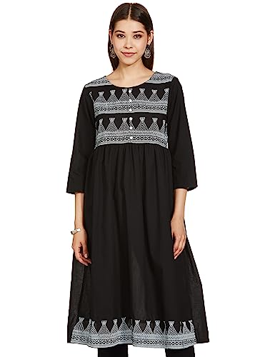 Image of Amazon Brand - Tavasya Women Cotton A-Line Kurta