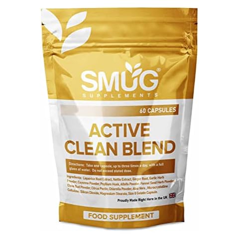Active Clean Blend Detox Capsules - Cleanse and Weight Loss Supplement - 12 Natural Ingredients Including Aloe Vera, Liquorice Root, Nettle, Ginger Root and Fennel Seed (60 Capsules - Standard Pouch) Cover