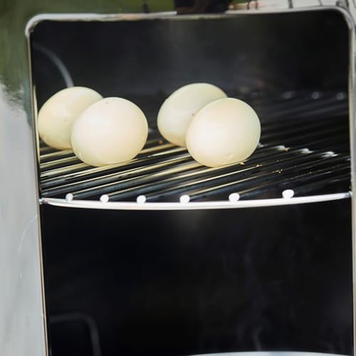 Barbecook Oskar S 2 In 1, Affumicatore E Barbecue Per Affumicatura A Caldo E A Freddo, In Smalto Nero Con Griglia Per Barbecue, 40Cm, 58X50X86Cm - 5