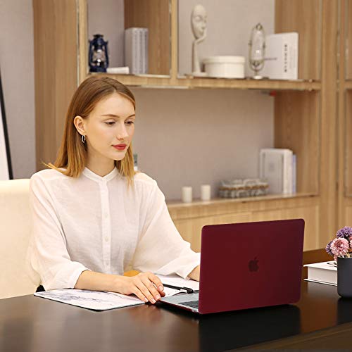 Image of MOSISO Compatible with MacBook Pro 13 inch Case M2 2025, 2024, 2023, 2022-2016 A2338 M1 A2251 A2289 A2159 A1989 A1708 A1706, Plastic Hard Shell&Keyboard Cover&Screen Film&Storage Bag, Marsala Red
