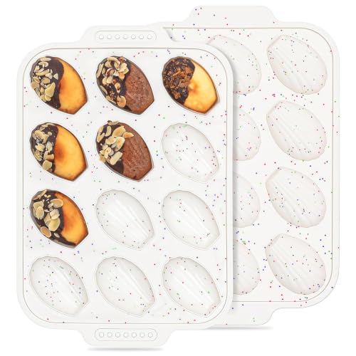 Vinino 2-Pack Madeleine Pans for Baking with Reinforced Frame BPA Free
