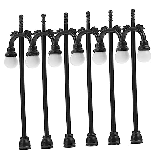 HONMEET 6pcs Miniature Park Chair Street Lamp Miniature Lamps Mini Garden Decor Home Accessory