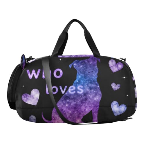 Bolsa de viaje Just A Girl Who Loves Pitbulls con zapatero independiente 2