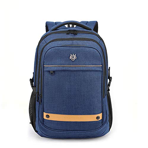 Mochila de gran capacidad azul unisex para ordenador y viaje escolar