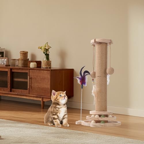 Rascador para gatos de madera 4 en 1 de 19.4 pulgadas miniatura 5