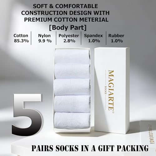 Image of MAGIARTE Womens Mini Crew Ankle Socks Athletic Casual Cotton Socks for Women