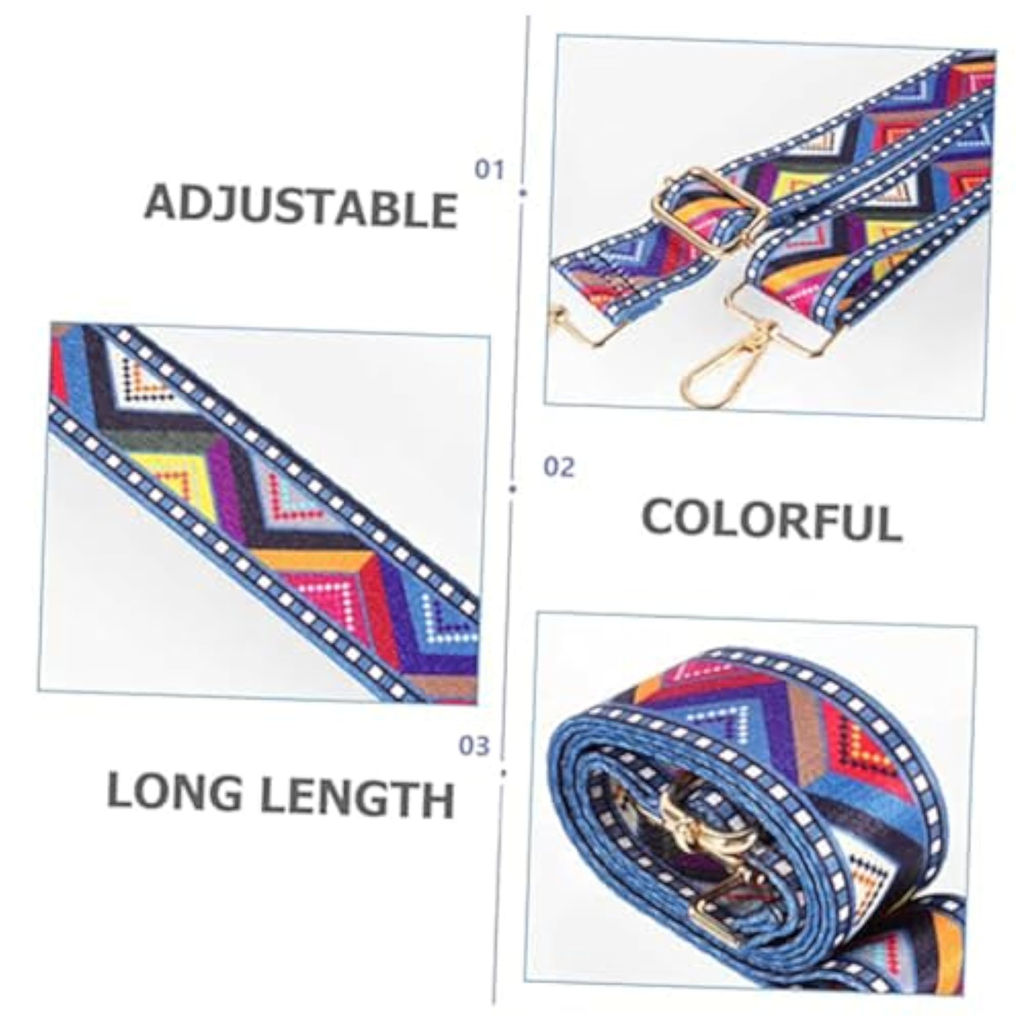 Adjustable Canvas Crossbody Bag Strap, Replacement for Handbags