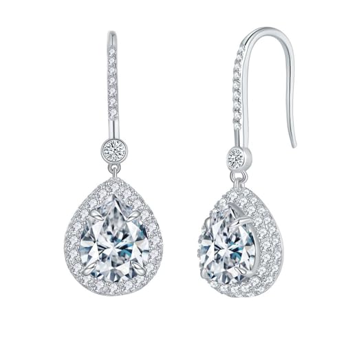 Argent sterling 925 boucles d'oreilles moissanite le cadeau idéal de mariage