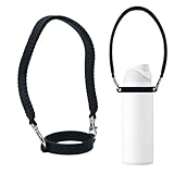 GAISHION Silicone Water Bottle Handle Strap for Owala, Stanley,Compatible with Stanley 30&40 oz Tumbler Cup,FreeSip, Twist, and Flip Stainless Steel Water Bottles Accessories-Black