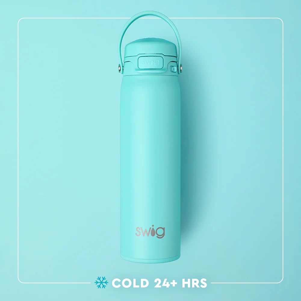 Swig Life 22oz Insulated Water Bottle, Travel Water Bottle with Straw and Lid, Cup Holder Friendly Bottles, Stainless Steel 22 oz Tumbler, Reusable Lid (Fruit Punch) - Image 3