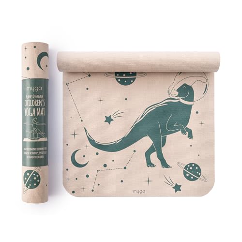 Myga Silk Print Kids Yoga Mat,Non-Slip Yoga Mat for Childrens Exercise, Fitness, Yoga and Mindfulness,Lightweight, Easy Clean Play Mat for Girls and Boys,Choice of Design