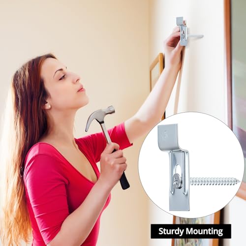 Image of QWORK Frame Lock Security Hanging Kit with T-Head Screws - 25 Pack, Theft Protection for Art Displays in Galleries, Museums