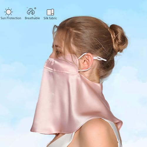UPF 50+ Pure Silk Face Cover UV Protection Sunscreen Sun Protection Face Mask Reusable Sport Face Scarf Mask for Women4