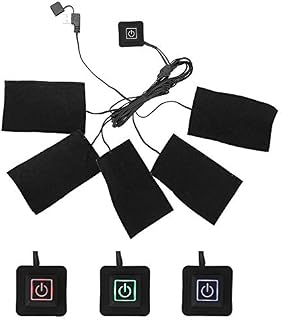 FILFEEL Clothes Heating Pad USB Electric 5Pcs Heater Pads Heat Element, 3 Gear Adjustable Temperature Warmer Tool for Vest Winter Cold Outdoors