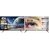【セット買い】山善 テレビ チューナーレス 液晶 4K 43インチ ネット動画対応 地上波受信なし QRK-43TL4K + テレビ チューナーレス 液晶 32インチ フルハイビジョン QRK-32TL2K image