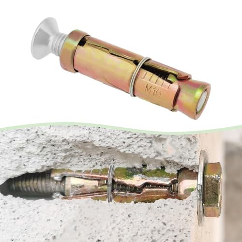 eMagTech 5 Stück M10 Anti-Diebstahl-Sicherheitsschrauben, M10 x 70 mm, Dehnschrauben, Sicherheitsankerschrauben, geeignet für die Befestigung von Beton, Stein mit 6 mm Stahlkugeln